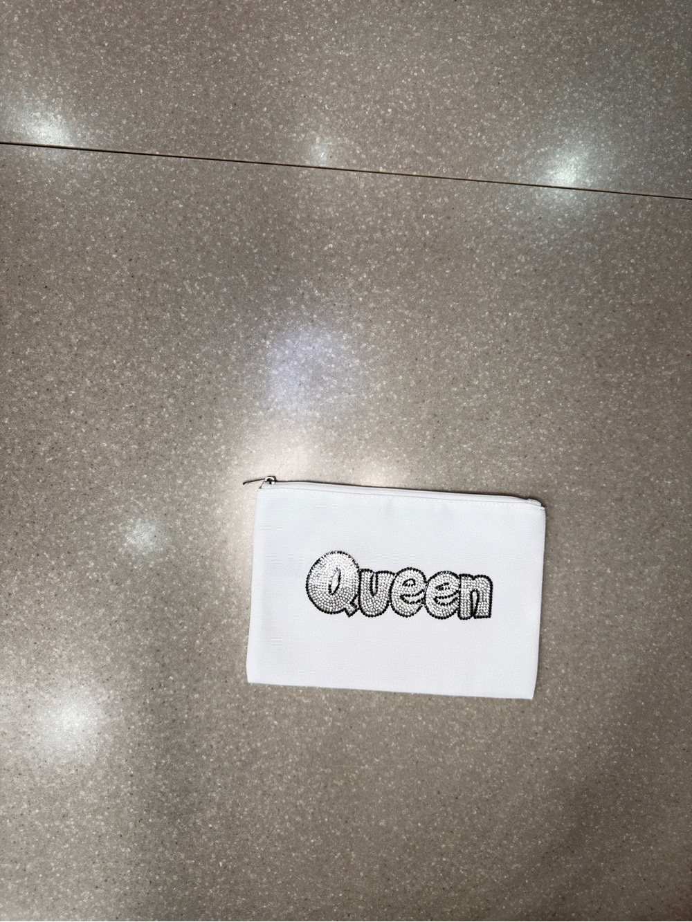 Cosmetic Bag. Cricut bag with a Cricut QUEEN iron-on. QUEEN is on both sides.